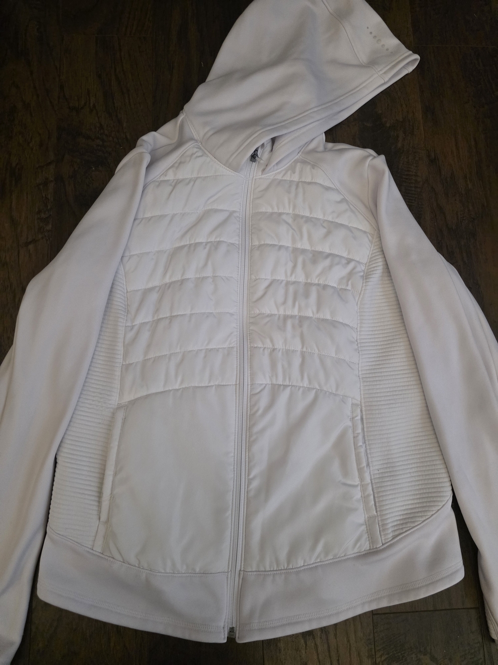 tek gear White Quilted Hooded Jacket